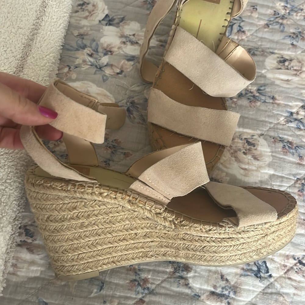 Beautiful genuine leather dolce vita platform wedge espadrilles, barely used